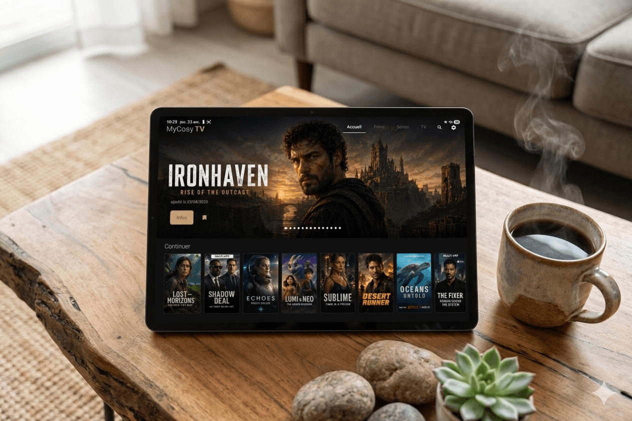 MyCosyTV sur tablette paysage